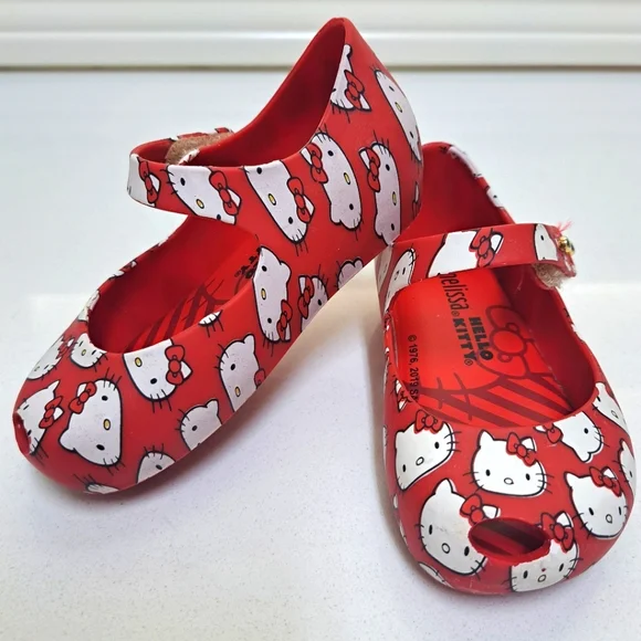 MINI MELISSA Hello Kitty Red Mary Jane Shoes - Picture 1 of 14